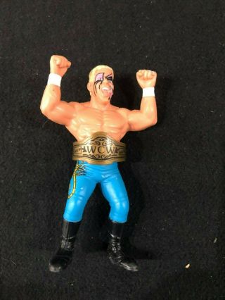 1990 Wcw Galoob Sting Blue Trunk Championship Belt Wrestling Action Figure Loose