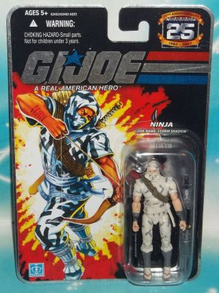 G I Gi Joe 25th Anniversary Cobra Ninja Storm Shadow W/ Camouflage Figure Moc
