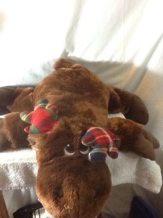 Adorable Dan Dee Collectors Choice Plush Moose W/ Plaid Floppy Antlers Christmas