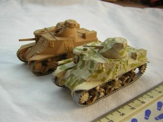 2 X Built Airfix Ww2 British / American Military M3 Lee Tanks Scale 1:72 / 1:76