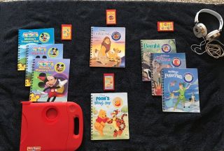 Kids Education Story Reader System 8 Books 4 Cartridges Disney Bambi Mickey