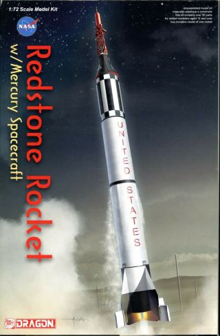 Dragon Nasa Redstone Rocket W/ Mercury Spacecraft 1:72 Scale Model Kit 11014