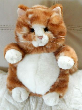 Russ Berrie Cat Kitten Plush Stuffed Prudence Orange Tiger Fat 9 "