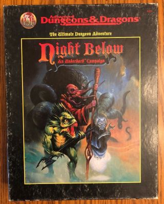 Advanced Dungeons And Dragons Night Below: Underdark Campaign Boxed Set Complete