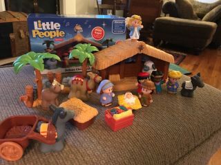 Fisher Price Little People Deluxe Christmas Story Nativity Set In Open Box