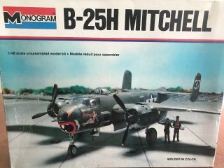 Monogram B - 25h Mitchell 1:48 Model Kit - Opened But Appears To Have All Parts