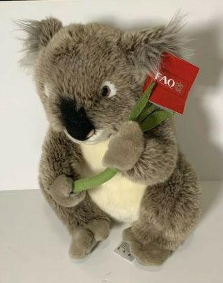 Fao Schwarz Koala Bear 13 " Plush W/ Bamboo,  Toys R Us,  2016,  Stuffed Toy W/ Tags