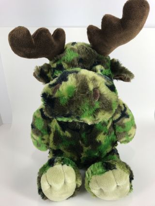 Camo Moose Plush 18 " Dan Dee Camouflage Army Green Stuffed Animal