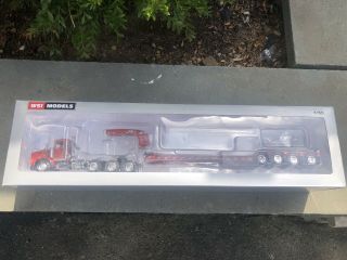 1/50 Wsi/sword Kenworth T800 Red With 4 Axle Rogers Lowboy