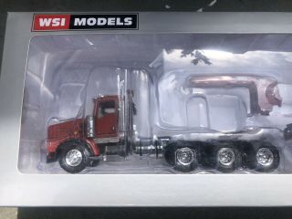 1/50 Wsi/sword Kenworth T800 Red With 4 Axle Rogers Lowboy 3