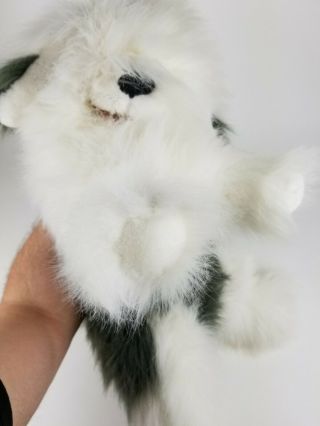 Folkmanis Folktails Shaggy Sheep Dog Large Furry Plush Hand Puppet Gray White