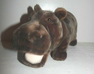 Fao Schwarz Hansa Brown Hippo 16 " Plush Stuffed Toy Portraits Of Nature