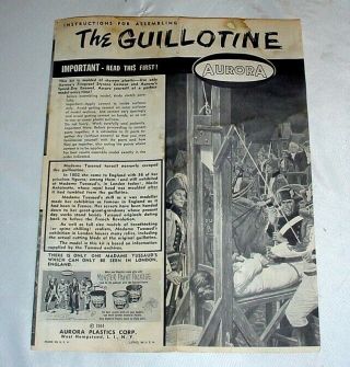 Aurora Models • 1964 The Guillotine " Chamber Of Horrors " • Instructions