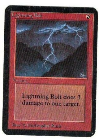 Mtg Alpha Edition Lightning Bolt Pl Magic The Gathering