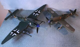 Pro - Built Stuka Ju87 G Plus F.  W.  190 D9 Two German Ww2 Aircraft 1/48 Scale