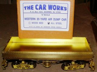 O Scale Brass Western 20 Yard Air Dump Car All Steel Car O.  B.