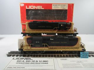 Lionel O - Scale 6 - 8666 & 8668 Northern Pacific Gp - 9 Diesel Set " C - 7 " O.  B.