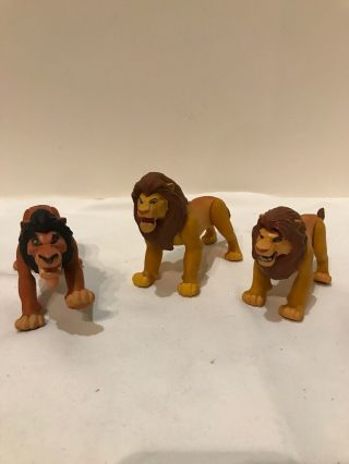 Vintage 1994 Mattel The Lion King Fighting Action Toys Mufasa,  Adult Simba,  Scar