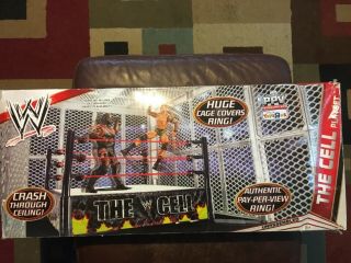 Wwf Wcw Ecw Aew Wwe Wrestling Hell In The Cell Playset Exclusive Deluxe Ring