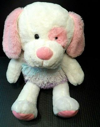 Hugfun Plush Dog 18 " Sweater Pink Doggie Stuffed Animal Plushie Stuffie Eye Spot