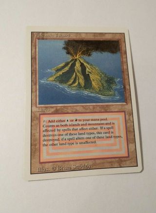 Mtg Magic The Gathering 3rd Edition Revised Volcanic Island Duel Land Near