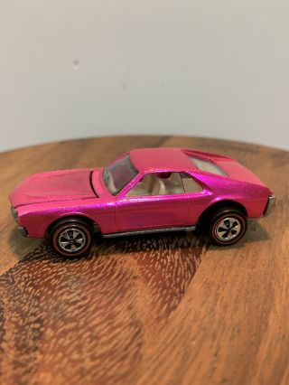 Vintage Hot Wheels 1969 Redline Custom Amx Hot Pink