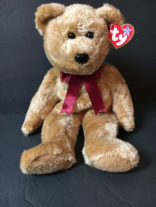 Ty Beanie Buddy - Curly The Brown Bear (14 Inch) - Stuffed Animal Toy