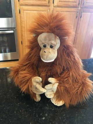 Fao Schwarz Toysrus Geoffrey Fuzzy Stuffed Orangutan Ape Monkey Chimpanzee Plush