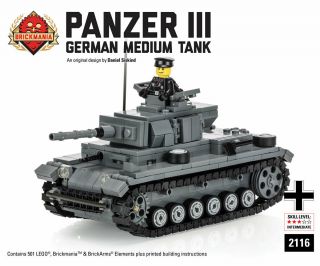 Panzer Iii - German Medium Tank - Display Model - Brickmania® Building Kit