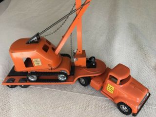 Vintage Tonka Toys State Hi - Way Dept Semi Truck W/lowboy Trailer And Steamshovel