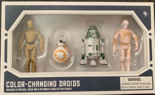 Droid Depot Color Changing 4 - Pack Star Wars Galaxys Edge 3.  75 " C - 3po Cz Bb R4