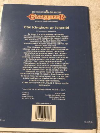Vintage TSR Dungeons & Dragons D&D RPG Gazetteer Ierendi Unpunched 3