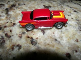 TYCO ' 57 CHEVY - MAROON WITH STRIPES - HP7 CHASSIS - HTF COLOR COMBO 5
