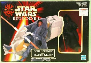 Star Wars Episode 1 Darth Maul And Sith Speeder W/probe Droid 1998 Hasbro Nib
