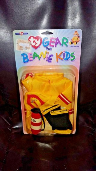 Ty Gear For Beanie Kids Doll Clothes Outfit Set Firefighter Complete In Pkg