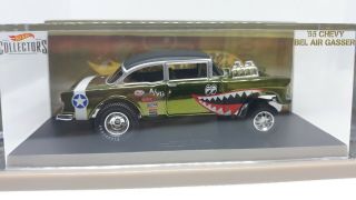 Hot Wheels 2019 RLC Exclusive ' 55 Chevy Bel Air Gasser WWII Flying Tigers,  3 4
