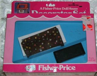 Vintage Fisher Price Dollhouse Furniture Couch Table 1978 Nib