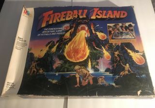 Vintage Fireball Island 1986 3 - D Board Game W/ Box Milton Bradley