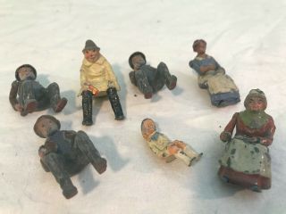 Antique Britain Ltd Tin Toy People Of Village Sitting 1940