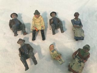 Antique Britain LTD Tin Toy People of Village sitting 1940 4