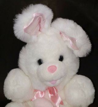 Dan Dee White Bunny,  Pink Rabbit Plush 13 
