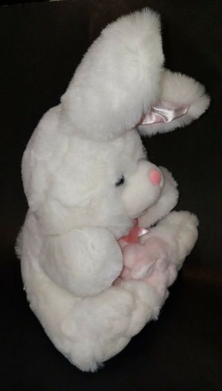 Dan Dee White Bunny,  Pink Rabbit Plush 13 