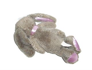 Inter American Tan Brown Bunny Plush Pink Satin Ears Feet Bow Stuffed Animal 2