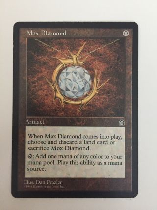 Mox Diamond Stronghold Mtg Magic The Gathering Rare Artifact Card