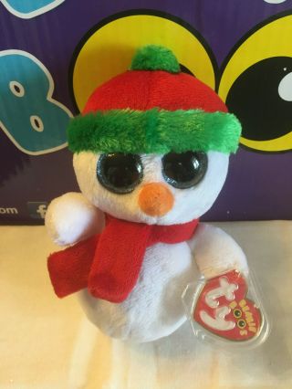 Ty Beanie Boo Rare Snowman Scoops Winter Christmas
