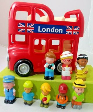 Elc Early Learning Center Happy Land London Double Decker Bus With 8 Figures