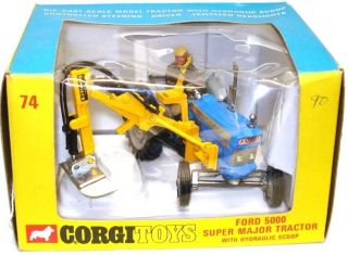 Corgi No.  74 Ford 5000 Major Tractor & Side Mounted Trencher - Boxed