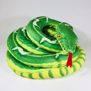 Melissa And Doug Giant Snake Plush Toy 14 Ft Green Boa Constrictor