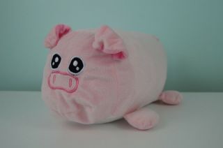 Kellytoy Pig Plush Stuffed Animal Toy Piggy Piglet Pink Boxy Rectangle Shape 10 "