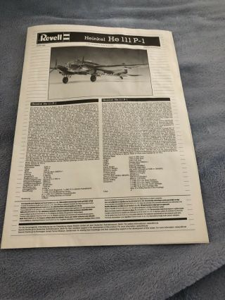 Revell 1/32 Heinkel He - 111 P - 1 With 3